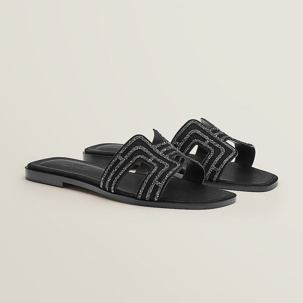 Hermes oran hotsell black sandals